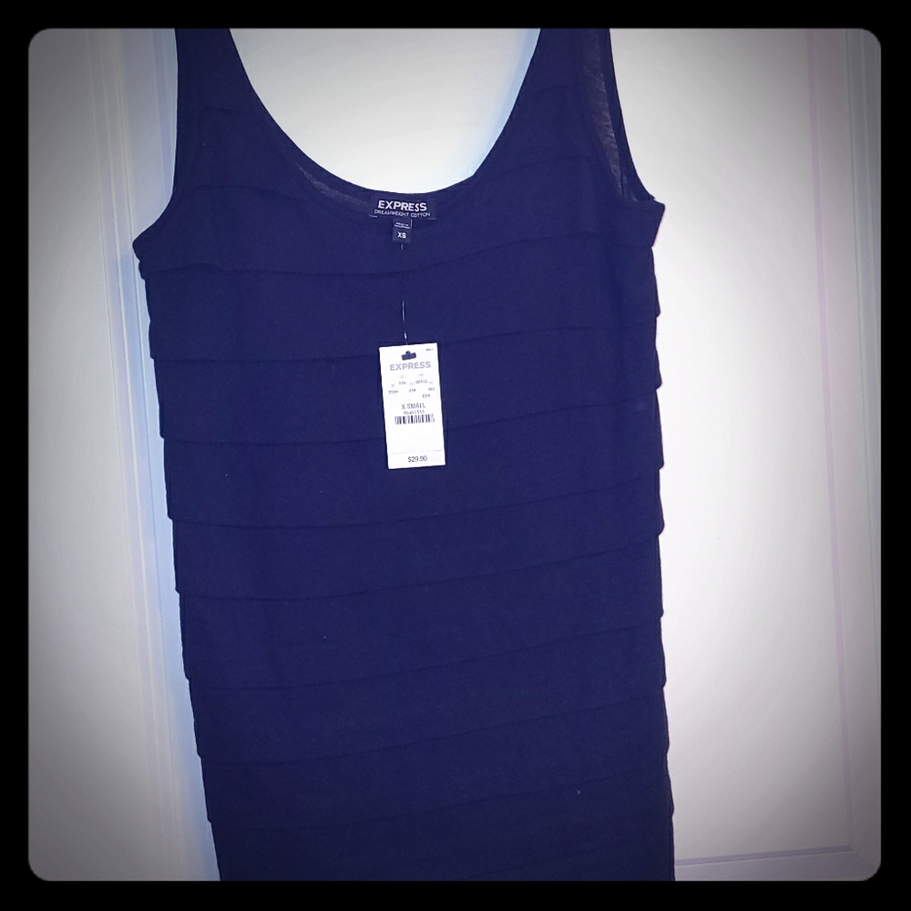 Express black tier tank top